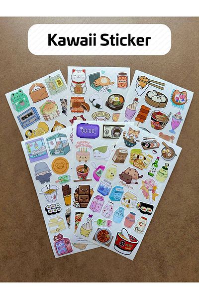 hdsticker Σετ αυτοκόλλητων 108 τμχ Kawaii Cute - Πολύχρωμο σετ αυτοκόλλητων για περιοδικό σφαίρας, σημειωματάριο, στολίδι για φορητό υπολογιστή