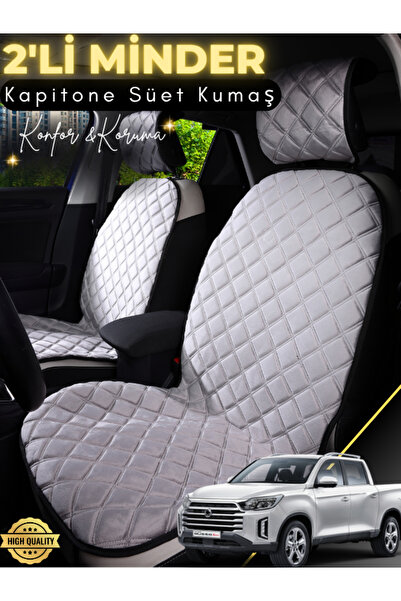 stiloto وسادة مقعد سيارة من جلد الغزال متوافقة مع سانج يونج موسو جراند مكونة ...