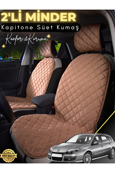 stiloto وسادة مقعد سيارة من جلد الغزال مكونة من قطعتين متوافقة مع Renault Lag...