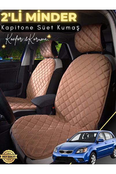 stiloto وسادة مقعد سيارة من جلد الغزال مكونة من قطعتين متوافقة مع كيا ريو |  ...