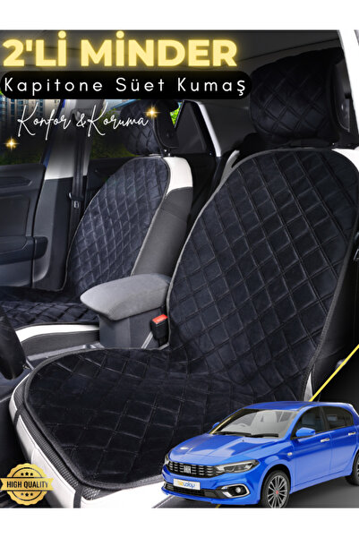 stiloto وسادة مقعد سيارة من جلد الغزال مكونة من قطعتين متوافقة مع سيارة فيات ...