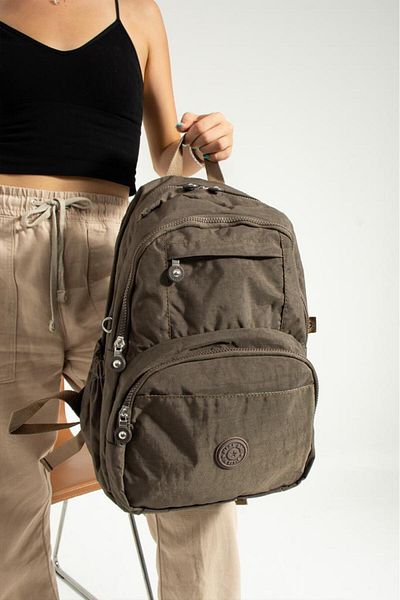 Baginn Unisex School Bag Clinker Fabric Backpack Multi-Pocket Lightweight Rainproof 38*28 cm