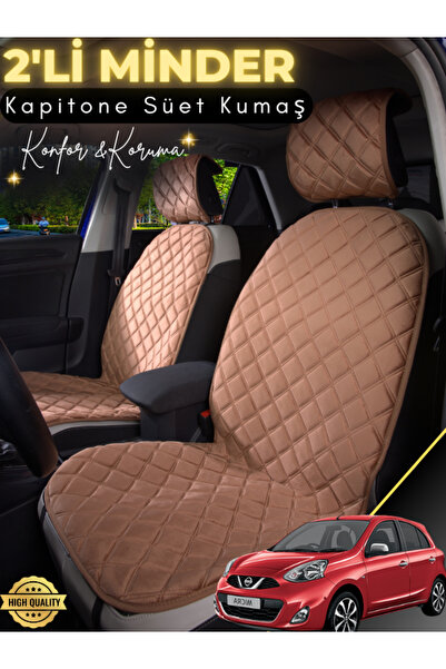 stiloto Nissan Micra Compatible 2-Piece Suede Auto Seat Cushion |   Anti-Swea...