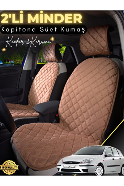 stiloto وسادة مقعد سيارة من جلد الغزال مكونة من قطعتين متوافقة مع سيارة فورد ...