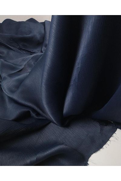 Kumaş Parça Wrapped Satin Viscose in Navy Blue Lace (Width 120 cm X Length 250 cm)