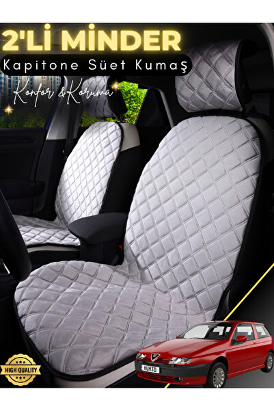 stiloto وسادة مقعد سيارة من جلد الغزال مكونة من قطعتين متوافقة مع ألفا روميو ...