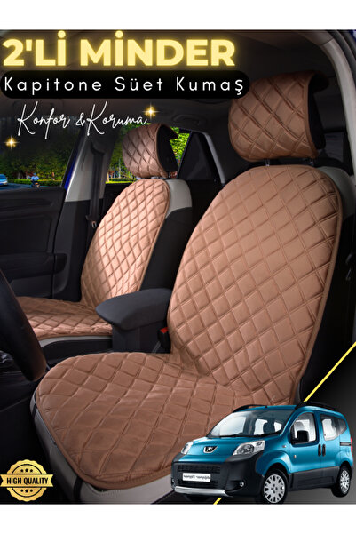 stiloto وسادة مقعد سيارة من جلد الغزال مكونة من قطعتين متوافقة مع بيجو بيبير ...