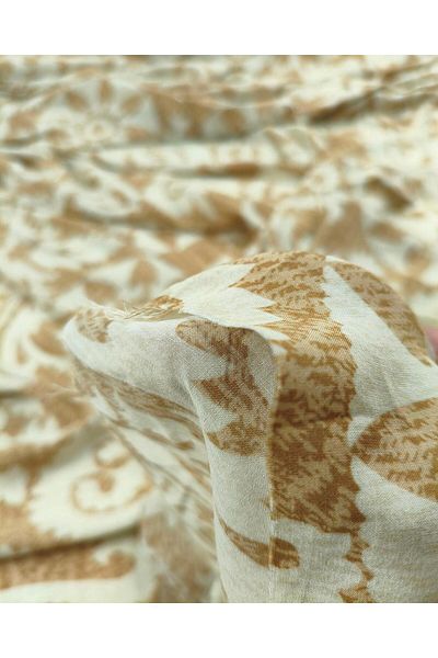 Kumaş Parça Viscose Voile in Cream Beige Brown Colors (Width 150 cm X Length 225 cm)