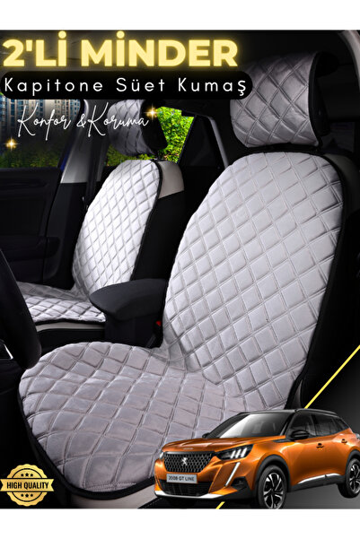 stiloto وسادة مقعد سيارة من جلد الغزال مكونة من قطعتين متوافقة مع بيجو 2008 |...