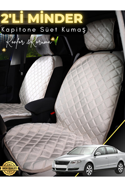 stiloto وسادة مقعد سيارة من جلد الغزال مكونة من قطعتين متوافقة مع سيارة Volks...