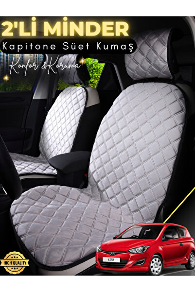 stiloto وسادة مقعد سيارة من جلد الغزال مكونة من قطعتين متوافقة مع Hyundai İ20...