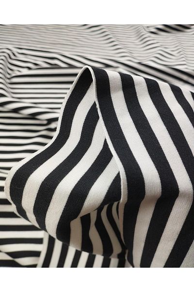 Kumaş Parça Black and White Interlock Combed Cotton (Width 160 cm X Length 160 cm)