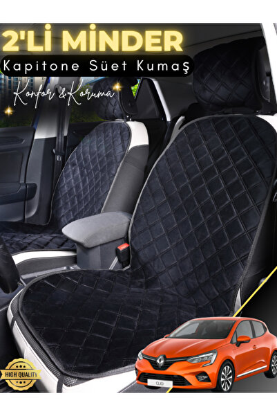 stiloto وسادة مقعد سيارة من جلد الغزال مكونة من قطعتين متوافقة مع Renault Cli...