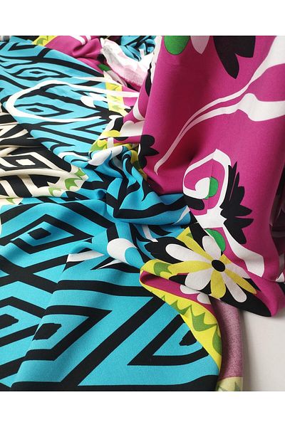 Kumaş Parça Pink Floral Cotton Viscose (Width 150 cm X Length 280 cm)