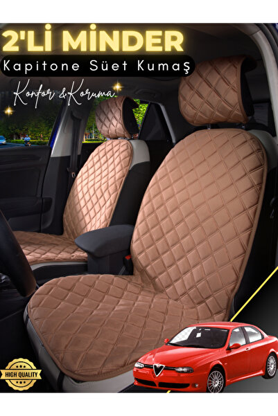 stiloto وسادة مقعد سيارة من جلد الغزال مكونة من قطعتين متوافقة مع ألفا روميو ...