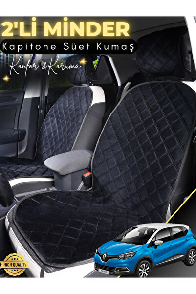 stiloto وسادة مقعد سيارة من جلد الغزال مكونة من قطعتين متوافقة مع رينو كابتور...