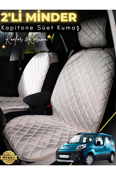 stiloto وسادة مقعد سيارة من جلد الغزال مكونة من قطعتين متوافقة مع بيجو بيبير ...