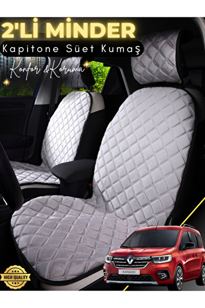 stiloto وسادة مقعد سيارة من جلد الغزال مكونة من قطعتين متوافقة مع Renault Kan...