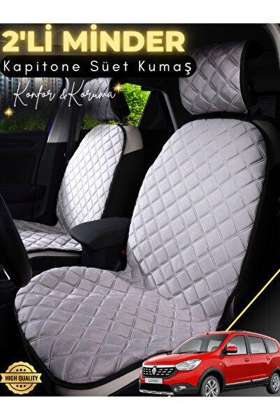 stiloto وسادة مقعد سيارة من جلد الغزال مكونة من قطعتين متوافقة مع Dacia Lodgy...