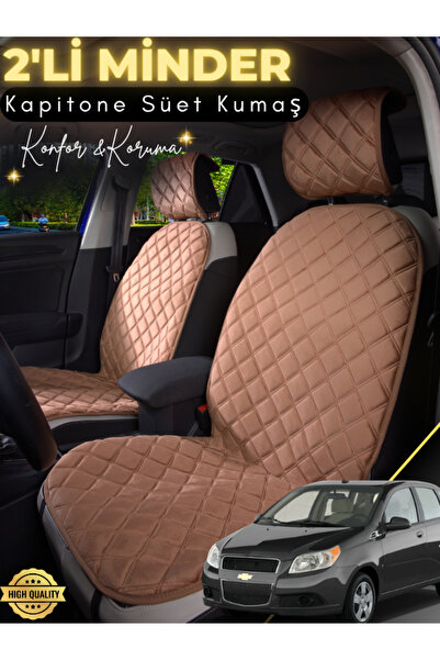 stiloto وسادة مقعد سيارة من جلد الغزال مكونة من قطعتين متوافقة مع شيفروليه كا...