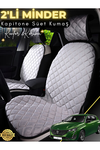 stiloto وسادة مقعد سيارة من جلد الغزال مكونة من قطعتين متوافقة مع بيجو 308 | ...