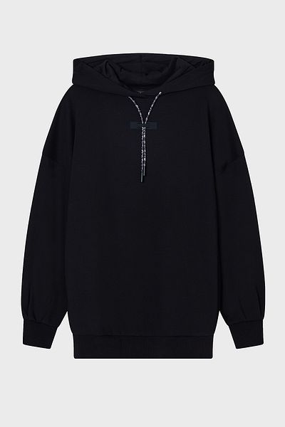 Armani Exchange سويت شيرت قطني فضفاض بقلنسوة وتفاصيل شعار على الظهر XW000748 AF16114 U