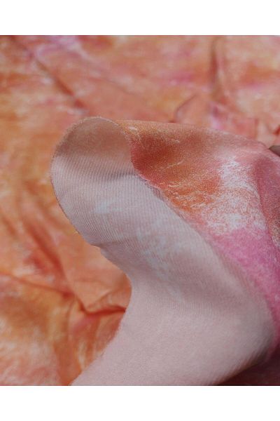 Kumaş Parça Thin Satin in Ecru Pink Salmon Colors (Width 140 cm X Length 95 cm)