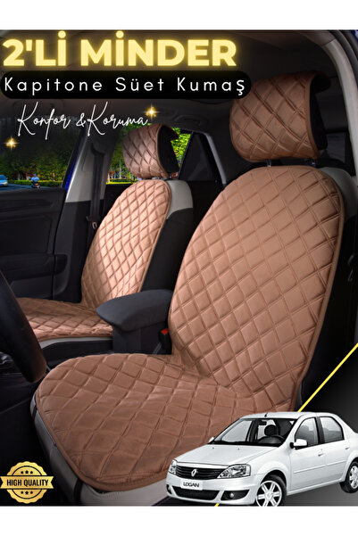 stiloto وسادة مقعد سيارة من جلد الغزال مكونة من قطعتين متوافقة مع داسيا لوجان...