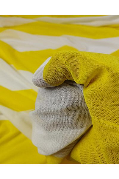 Kumaş Parça Yellow White Striped Jersey Width: 110