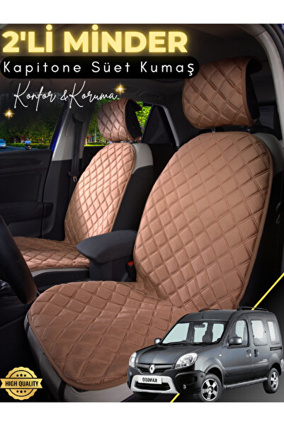 stiloto وسادة مقعد سيارة من جلد الغزال مكونة من قطعتين متوافقة مع Renault Kan...