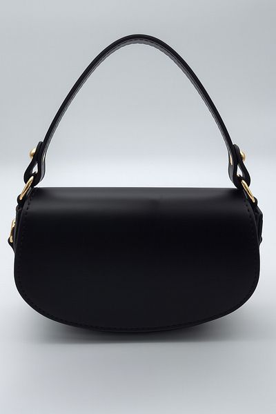 Silblack Faux Leather Women's Shoulder and Hand Bag – Oval Design, Double Strap, Modern and Stylish Model