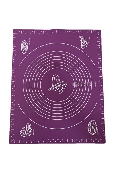 mucit home Silikon Hamur Açma Matı Büyük Boy Mor Renk