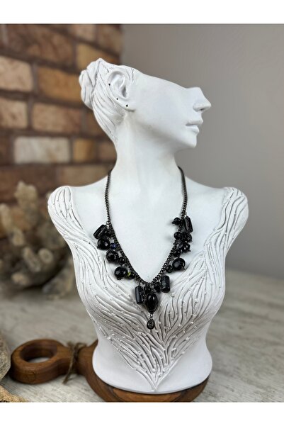 SEDEF TAKI Zincirli Siyah taş