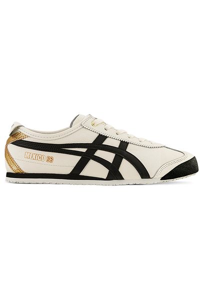 Asics & Onitsuka Tiger Onitsuka Tiger Mexico 66 Classic Leather Trainers – Unisex – Cream, Black & Gold