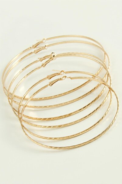 Ronanna Twisted Metal Hoop Earrings 6 Pieces