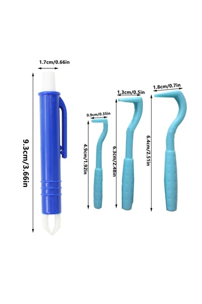 choice2 مجموعة أدوات إزالة البراغيث والقراد الزرقاء (4 قطع) - خطافات، ملاقط، ...