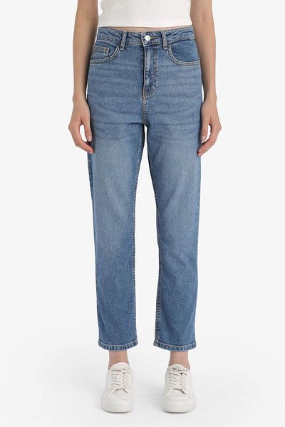 DeFacto Mary Vintage Straight Fit Ψηλόμεσο Παντελόνι Jean Washed E9817AX25AU