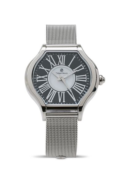 Philippe Moraly Women's Analog Wrist Watch M1612WB - 35 mm - Silver
