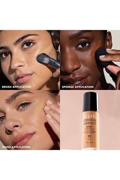 MILANI Conceal Perfect 2-in-1 Foundation 18 Truffle Full Coverage,vegan Oil-free,long-lasting 30ml