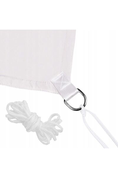 Springos Sunshade awning, square, metal rings, light gray, 5&#215;5 m,