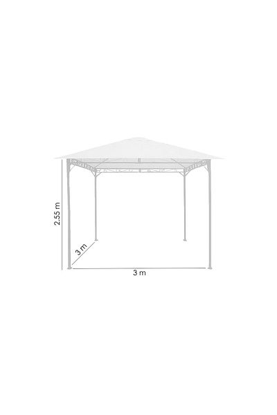 gardenline Pavilion pentru gradina/terasa, cadru metalic, crem, 3x3x2.55 m, Doina