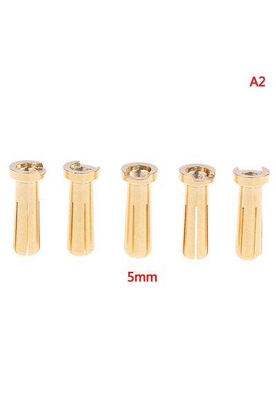 Choice A2 5pcs 4/5mm Bullet Banana Plug Connector Male for RC Battery Part Gold Plated
