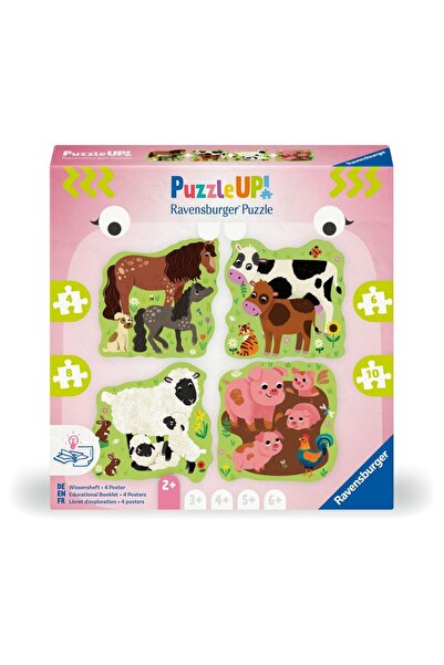 RAVENSBURGER - Puzzle Up animale de la ferma 4 puzzle contur 4 6 8 10 piese