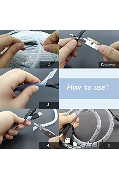 Generic YXQ 12mm Spiral Cable Sleeve Wire Wrap Tube Translucent Flexible PC Manage for Computer Car Cover, 5