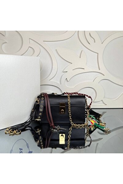 MOD10 Hakiki Deri Zincir Askılı Omuz ve Çapraz Çanta – 24x14 cm