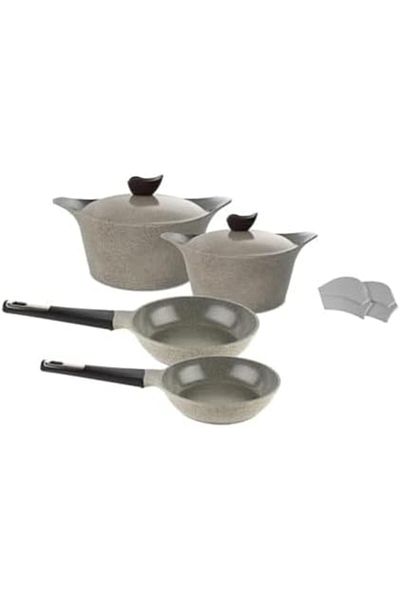 NEOFLAM Aeni Cooking Set, 8 Pieces Set, Warm Marble Color