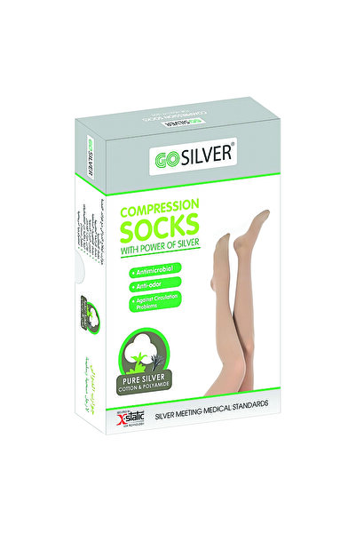 Gosilver جوارب Go Silver، جوارب ضاغطة (23-32 مم زئبقي) مفتوحة من الأمام، قصير...