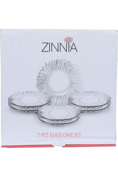 Zinnia طقم جاتوه زجاجي على شكل شمس، 7 قطع
