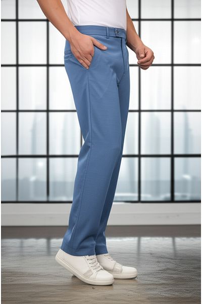 hello7 Blue Smart Casual Trousers
