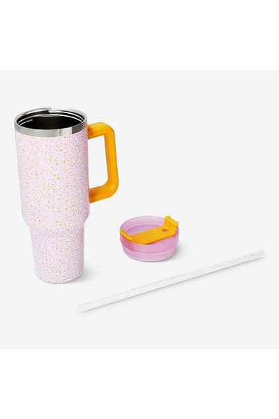 OzzConcept Lilac Sprinkled Patterned Quencher Tumbler |   40 oz (1.18 Lt) Quencher Thermos with Straw
